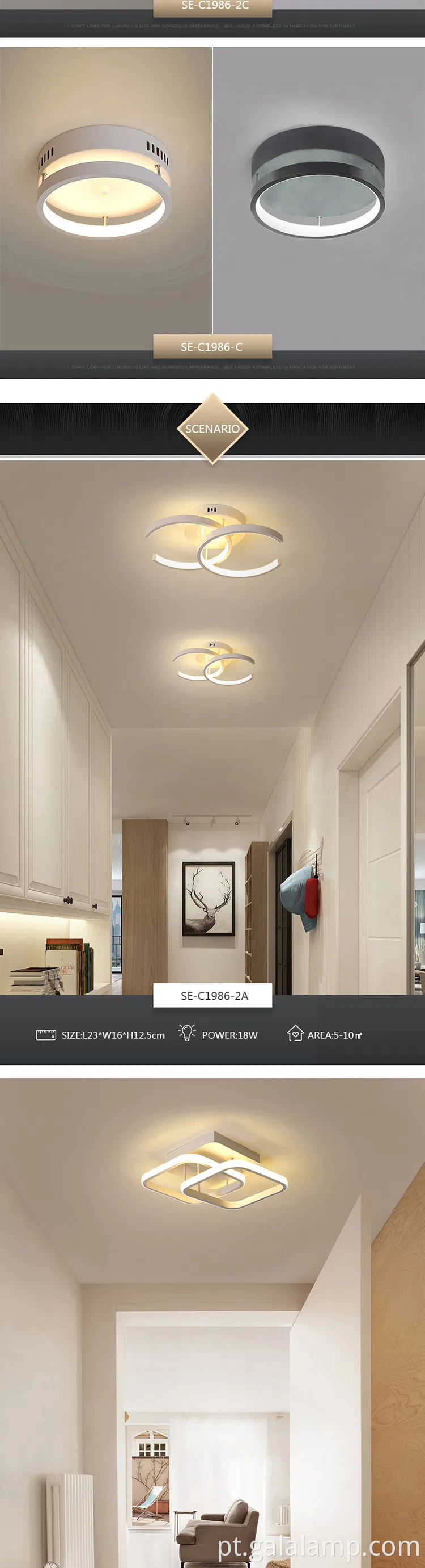 Lâmpada de teto moderno redondo elegante para sala de estar